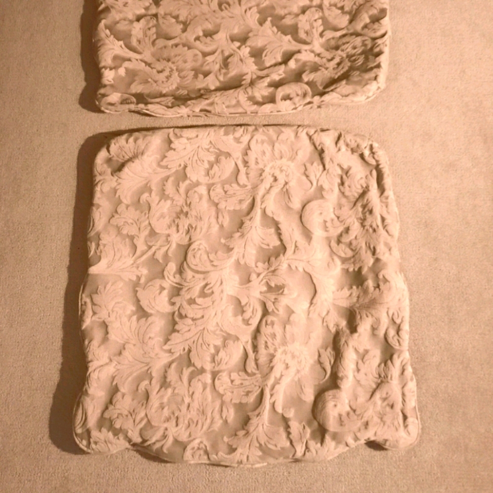 Set of 2 Large Tan Damask Print Throw Pillow covers